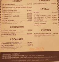 Bistrot Chez Felix menu