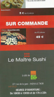 Le Maître Sushi menu