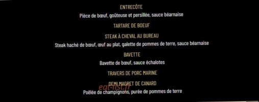 Pub Au Bureau menu