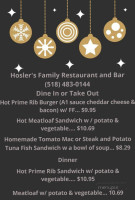 Hosler's Family menu