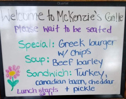Mckenzie's Grille menu