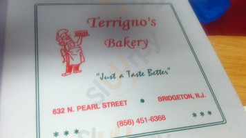 Terrigno's Bakery menu