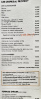 La Girafe Creperie menu