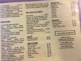 Olla menu