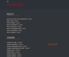 La Rivière Des Parfums menu