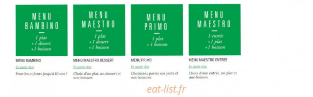 Del Arte menu