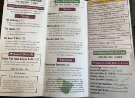 The Well Cafe menu