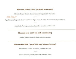 La Table Du Marais menu