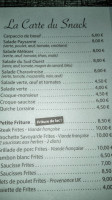 Les Mélèzes Snack Locations Nautiques menu