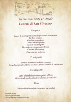 Costa D'orsola menu