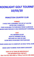 Princeton Country Club menu
