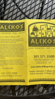 Aleko's Village Cafe menu