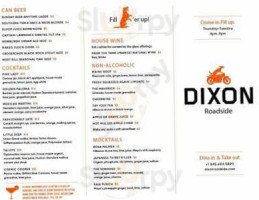 Dixon Roadside menu