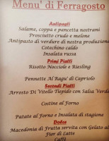 Osteria Del Pescatore menu