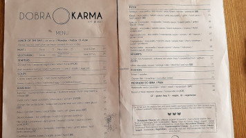 Dobra Karma menu