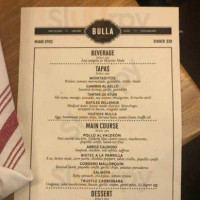 Bulla Gastrobar menu