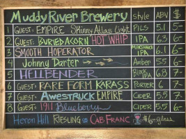 Muddy River Farm Brewery menu