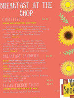 The Shop Eatery menu