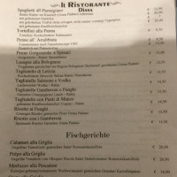 Il Ristorante Diana menu