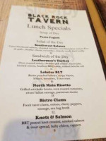 Black Rock Tavern menu