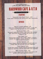 Hardwood Cafe menu