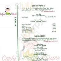 Carly's Healthy Cuisine menu