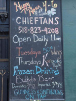 Chieftans Restaurant Bar menu