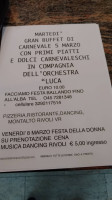 Pizzeria Dancing Rivoli menu