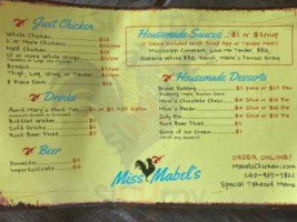 Miss Mabel's menu