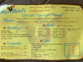 Miss Mabel's menu