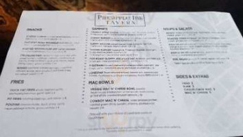 Pineapple Ink Tavern menu