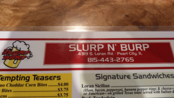 Slurp N Burp menu