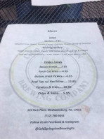Cold Springs Inn Brewing Company menu