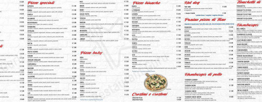 Pianeta Pizza menu