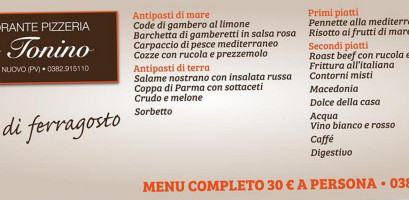 Pizzeria Da Tonino menu