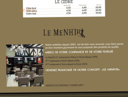 Crêperie Le Menhir menu