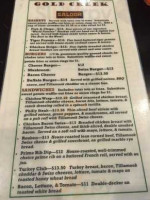 Gold Creek Saloon menu