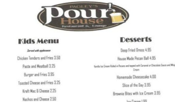 Pour House And Lounge menu