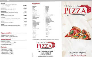 Stasera Pizza Di Baggio Alberto menu