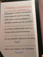 Trattoria La Toscanaccia menu