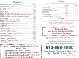 Justino's Pizza menu