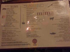 Mima Vinoteca menu