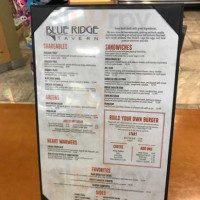 Blue Ridge Tavern And Trading Post menu