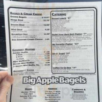 Big Apple Bagels menu