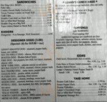 Lenny's Hot Dogs menu