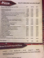 Ernie O's Restaurant & Pub menu
