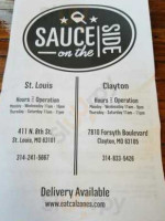 Sauce On The Side menu