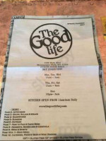 The Good Life menu