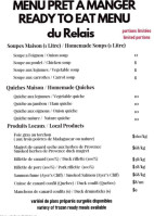 Bistro Lerelais menu
