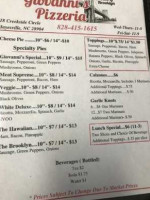 Giovanni's Pizzeria menu